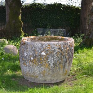 An 18th century circular stone trough