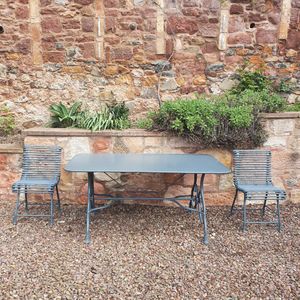 Filler: The Rectangular Garden Dining Table with Two Ladderback Garden Chairs