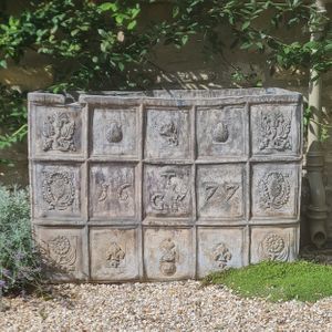 A Carolean lead cistern dated 1677 A Carolean lead cistern dated 1677