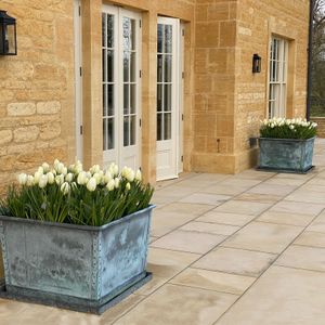 Filler: The Square Copper Planter - Large - Rolled Edge, with Drip Tray