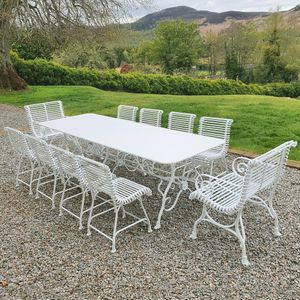 Filler: The Large Rectangular Garden Dining Table with Eight Ladderback Garden Chairs and Two Ladderback Carver Garden Chairs