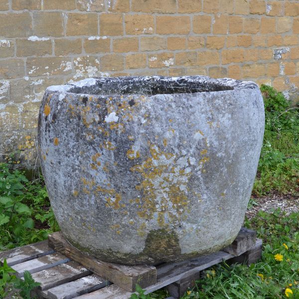 An 18th century circular stone trough