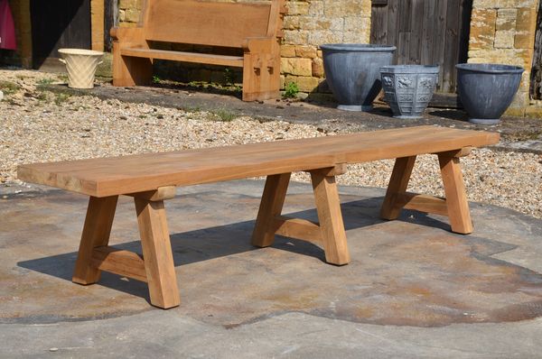 The Farmhouse Garden Dining Table and Benches Set 