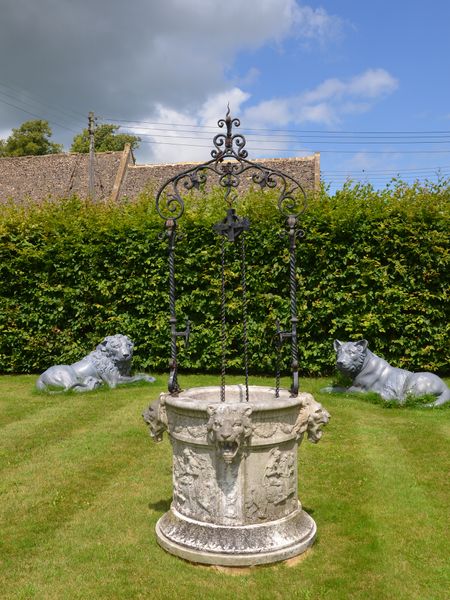 A finely carved marble wellhead