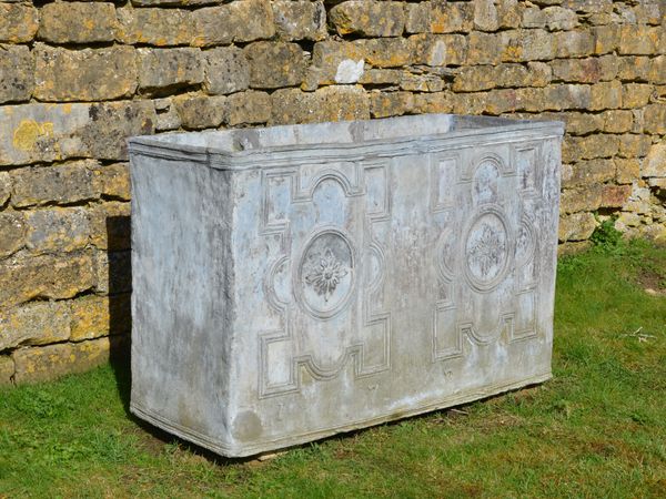 An 18th century lead cistern dated 1771
