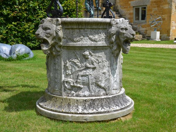 A finely carved marble wellhead