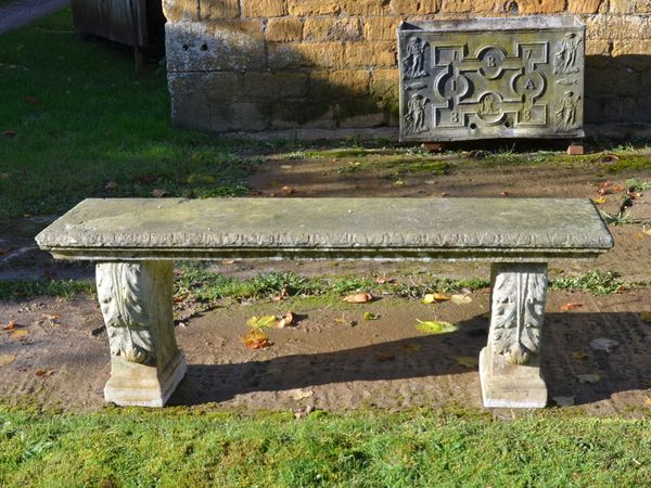 A 19th century Italian carved marble bench