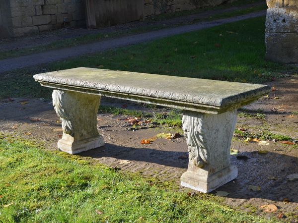 A 19th century Italian carved marble bench