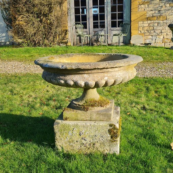 A Cotswold Stone tazza planter