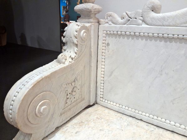 A 19th century Italian carved marble seat 