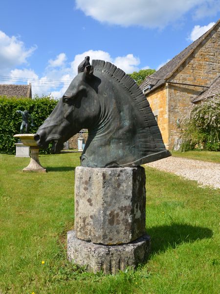The ‘Medici Riccardi Horse Head’ a verdigris cast bronze copy of the Roman original