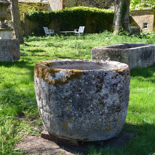 An 18th century circular stone trough
