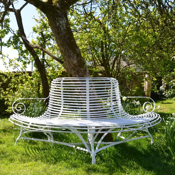 The Semi-Circular Ladderback Garden Tree Seat with Arms