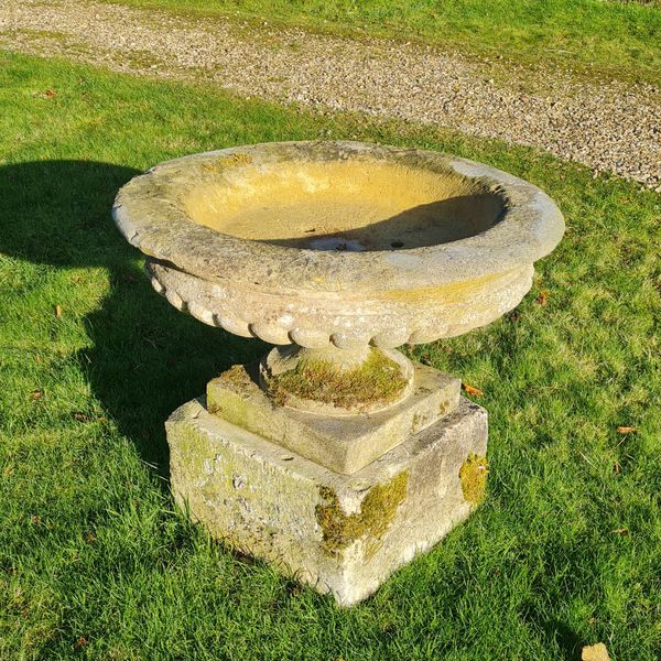 A Cotswold Stone tazza planter