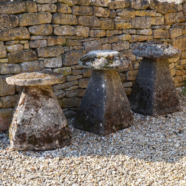 A group of three 18th century staddlestones