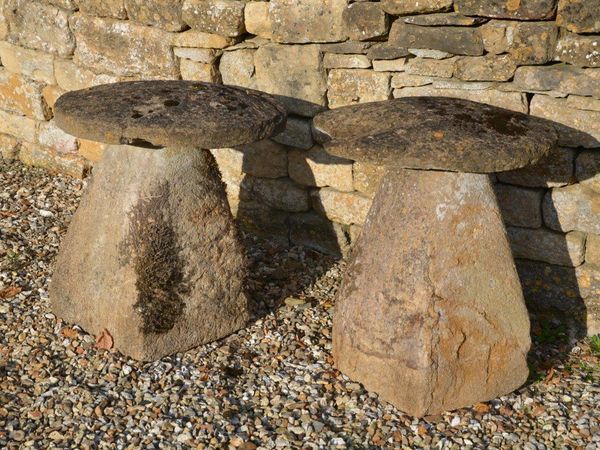 A pair of Ham stone staddlestones