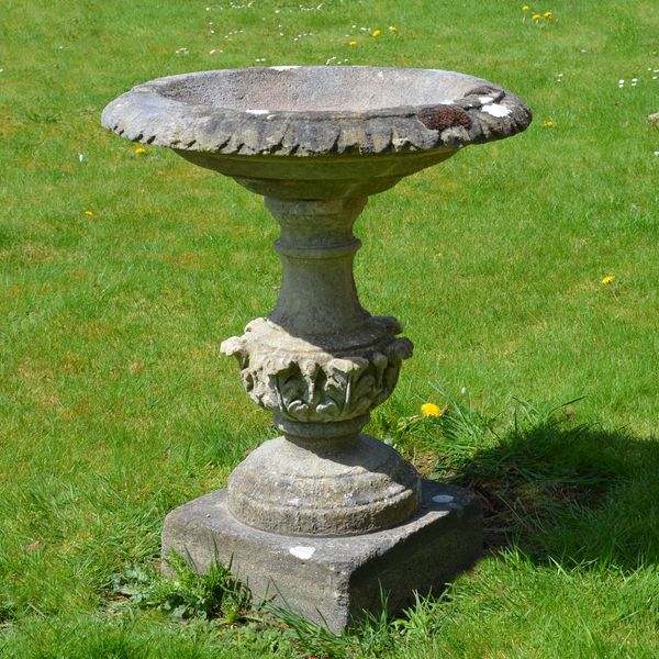 A carved Bath stone planter
