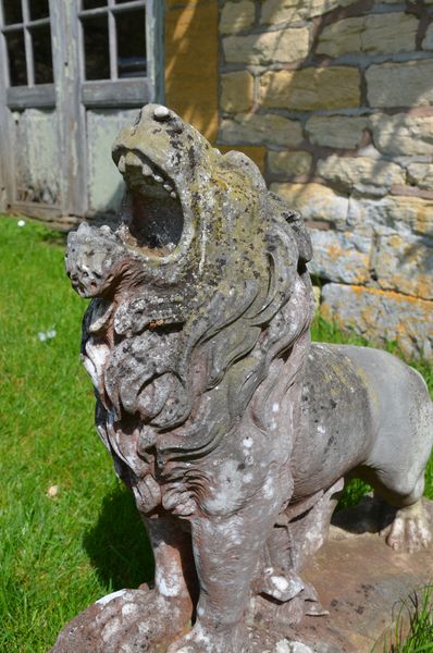 An early 20th century marble lion 