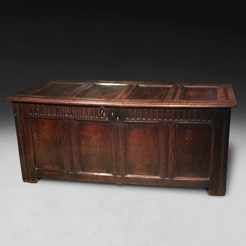 Mid 17th century Oak four panel Coffer