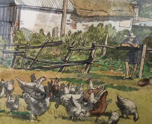 Randolph Schwabe - Chickens, Cerne Abbas