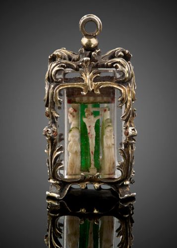 A silver gilt and rock crystal Reliquary Pendant Spanish c.1680