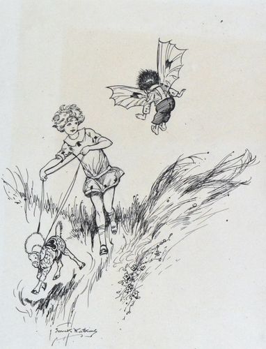 Frank Watkins - Surprised - 1920s Children's Book Illustration