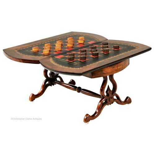Victorian, Miniature Walnut Games Table