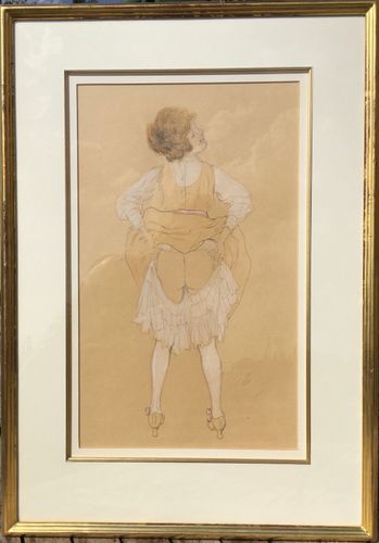 Raphael Kirchner - Lifting her Skirts
