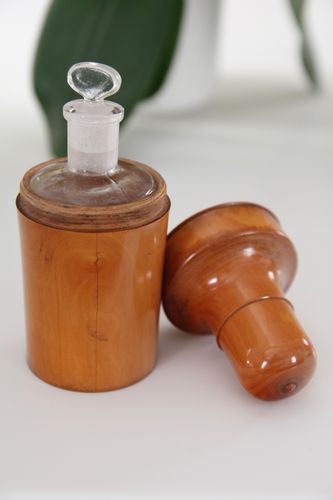 19th Century Treen Bottle Holder with Bottle