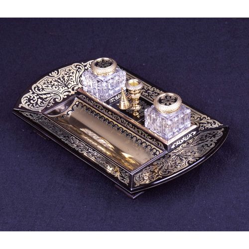 Regency Ebony and Inlaid Desk Piece