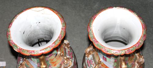 Pair of Canton vases as table lamps
