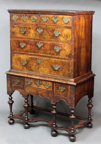 Queen Anne Walnut Chest on Stand