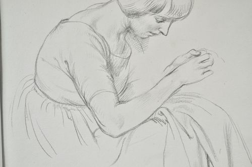 Randolph Schwabe - Birdie Sewing - Pencil