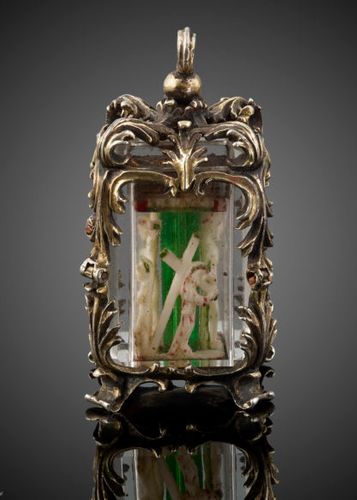 A silver gilt and rock crystal Reliquary Pendant Spanish c.1680