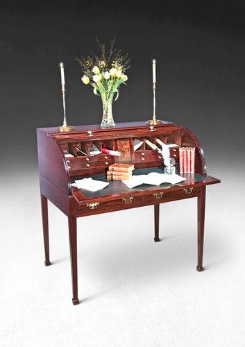 18th Century Mahogany Tambour Fronted Library Desk