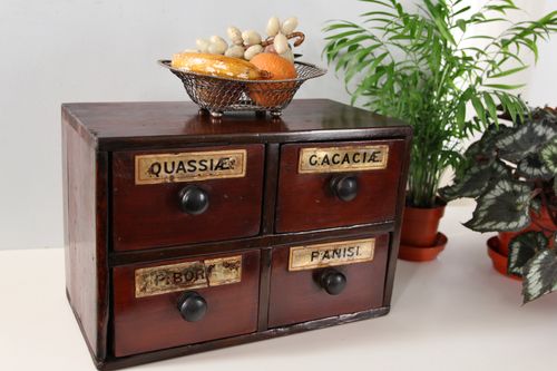 Small Victorian Apothecary Set of 4 Drawers