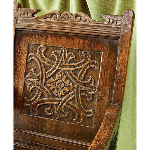 A Mid Century 17th Century Carved Oak Wainscot Chair