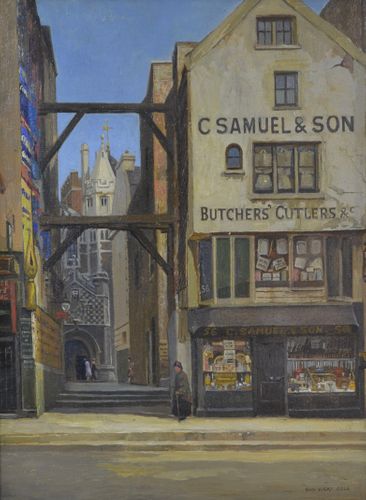 Rex Vicat Cole - The Old Shop in Long Lane - oil on board
