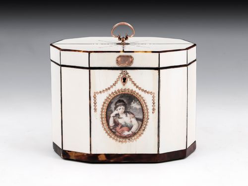 Ivory & Tortoiseshell Tea Caddy