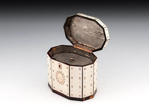 Ivory and Gold Tea Caddy