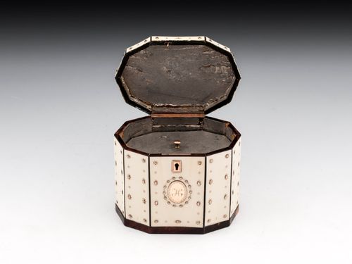 Ivory and Gold Tea Caddy