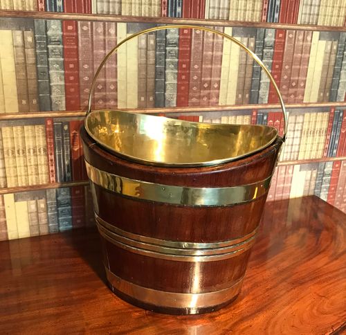 George III Brass Bound Mahogany Oyster Bucket