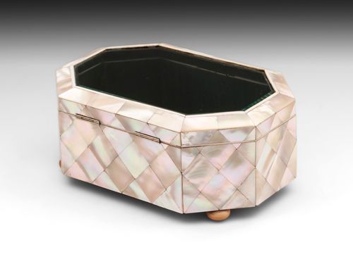 Mother of Pearl Glazed Top Jewellery Box