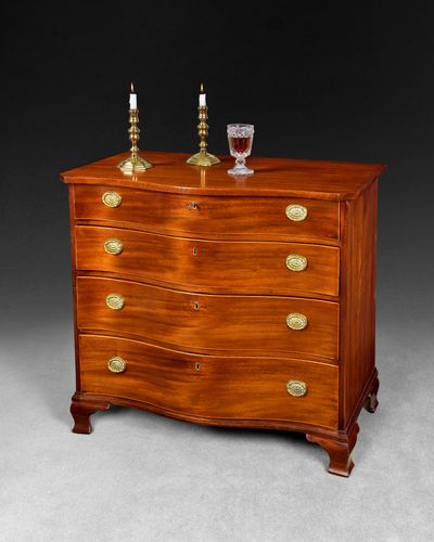 George III Mahogany Small Serpentine Chest of Drawers