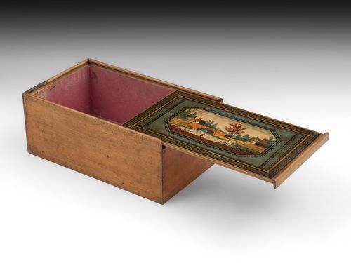 Antique Tunbridge Ware Painted Sewing Box