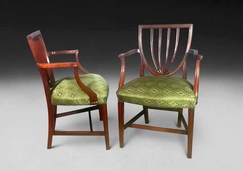 Set of four Hepplewhite Period Mahogany Salon Armchairs