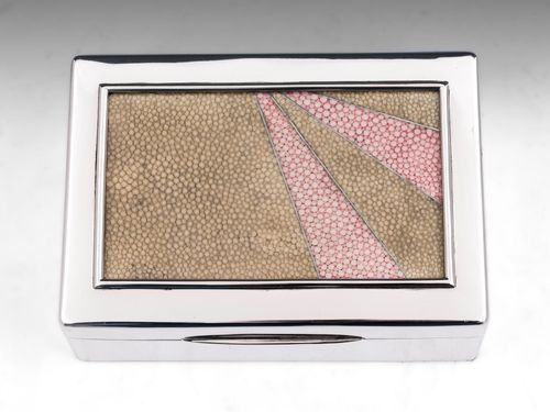 Sterling Silver Shagreen Cigar Box