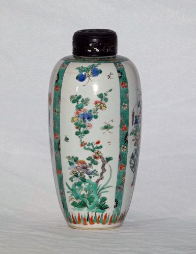 Kangxi Famille Verte Ovoid Porcelain Vase