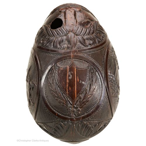Coconut Carved Bugbear Flask
