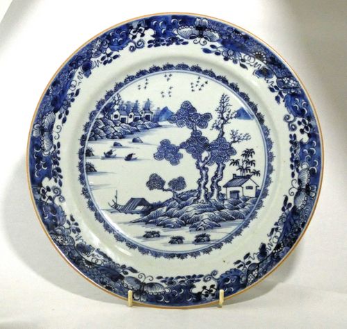 Qianlong Chinese 18th Century Blue and White Charger
